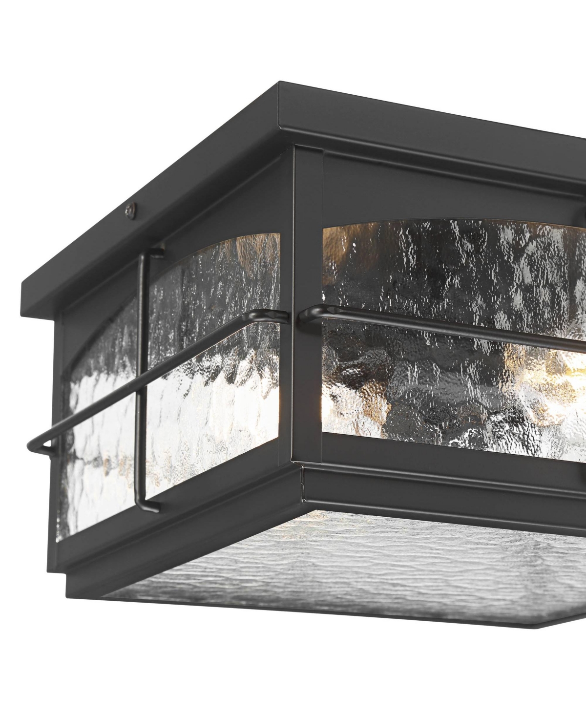 John Timberland Braylon Hammered Glass Outdoor Ceiling Light