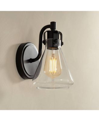 Cindy Rustic Vintage Wall Light Sconce Bronze Hardwire 5 1/2" Fixture Clear Glass for Bedroom Bathroom Vanity Reading Living Room