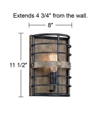 Lexi Rustic Farmhouse Industrial Wall Light Sconce Oil Rubbed Bronze Hardwire 8" Fixture for Bedroom Bathroom Vanity Reading House