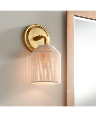 Jacob 11" High Modern Wall Sconce Light Lamp Fixture Mount Bathroom Bedroom Hardwired Natural Rope Shade