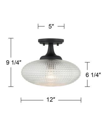 Possini Euro Voltri 12"W Matte and Vintage Glass Ceiling Light
