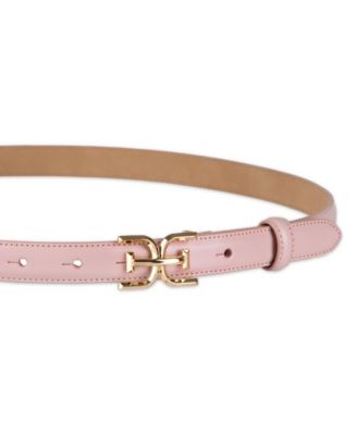 Women's Ultra Skinny Double-E Logo Plaque Buckle Belt