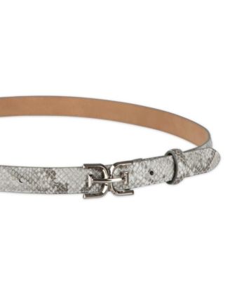 Women's Ultra Skinny Double-E Logo Plaque Buckle Belt