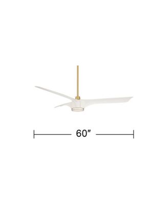 60" Artistry Soft Brass LED Damp Ceiling Fan