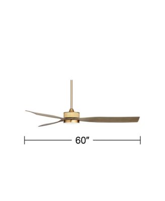 60" Montage Soft Brass LED Damp Rated Fan with 12" Rod