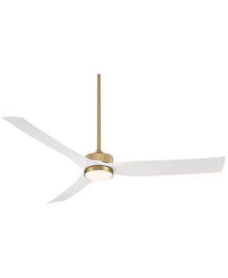 60" Casa Montage Soft Brass and LED Ceiling Fan w/ 18" Rod