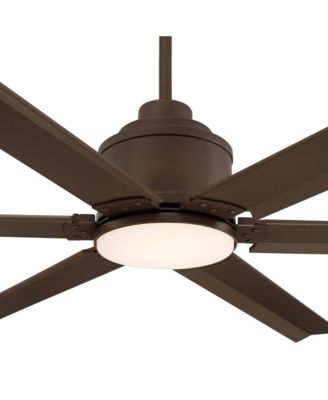 65" Ultra Breeze Bronze LED Ceiling Fan with 24" Rod