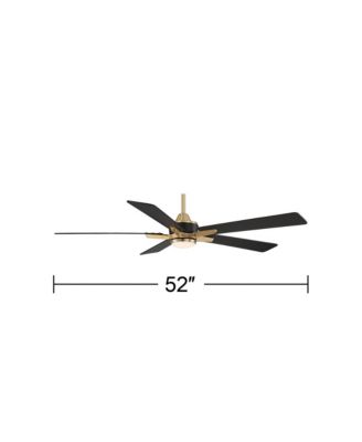 52" Vegas Nights Brass LED Ceiling Fan with 12" Downrod