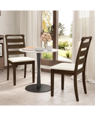 Upholstered Wooden Dining Chairs Set of Two