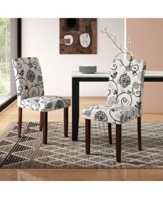 Button Tufted Upholstered Dining Chairs Set of Two
