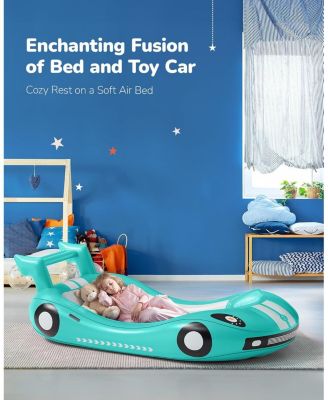 Inflatable Toddler Travel Bed with Side Rails, Portable Toddler Air Mattress for Camping and Travel, Hand Pump Included