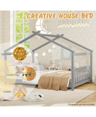 Full House Bed Montessori Floor Bed with Headboard