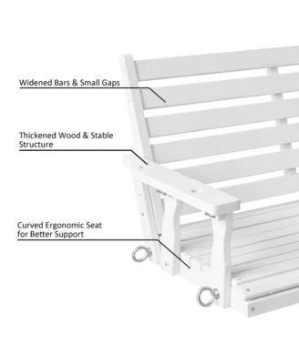 3-Seater 5FT Extra Large Wooden Porch Swing, Ergonomic Seat, Bench Swing Heavy Duty 880 LBS, for Outdoor Patio Garden Yard