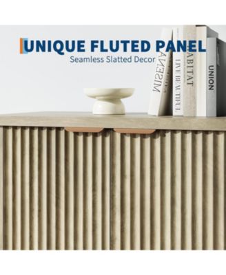 Buffet Sideboard Cabinet with Fluted Doors, Adjustable Shelves, Modern Accent Storage Console for Dining Room, Living Room
