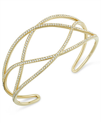 Eliot Danori Pavé Laurel Cuff Bracelet, Created for Macy's - Macy's