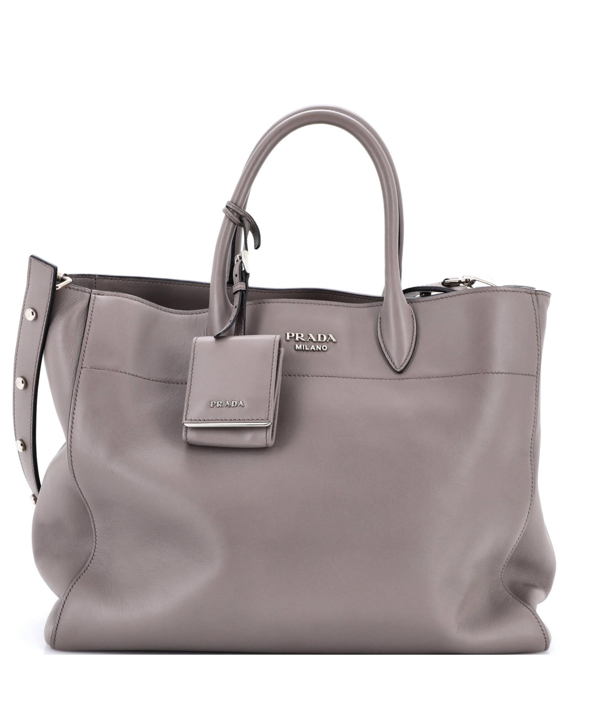 Pre-Owned Prada Medium Convertible Open Tote City Calfskin