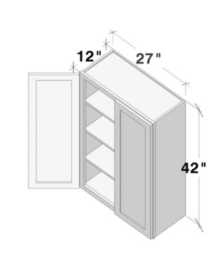 W27" Wall Cabinet with Full Overlay HDF Door for Custom Kitchen or Bathroom