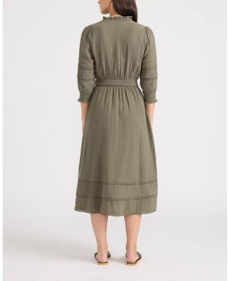 Women's Button Front Double Gauze Dress