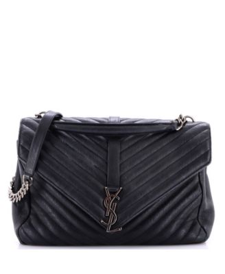 Large Classic Monogram College Bag Matelasse Chevron Leather