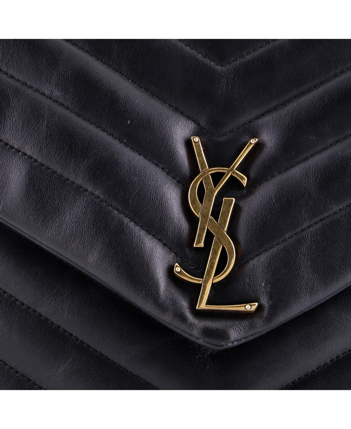 Pre-Owned Saint Laurent Large Loulou Shoulder Bag Matelasse Chevron Leather