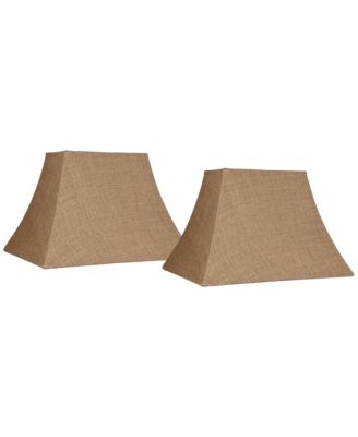 Set of 2 Rectangular Lamp Shades Medium 8" Wide x 5" Deep at Top 14" Wide x 11" Deep at Bottom 10" Slant Spider Harp Finial