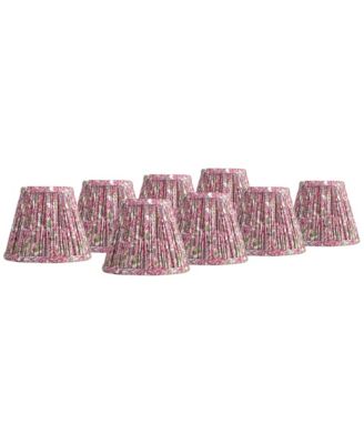 Nelle 3 1/2" Top x 6" Bottom x 5" High x 5" Slant Print Lamp Shade Replacement Set of 8 Pleated Clip On Candelabra