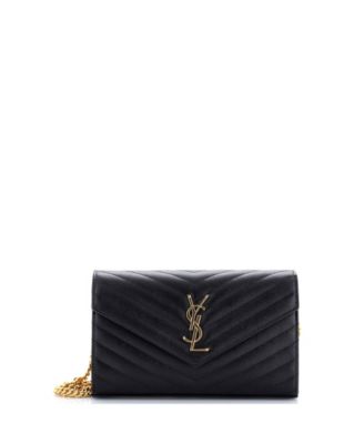 Medium Classic Monogram Wallet on Chain Matelasse Chevron Leather