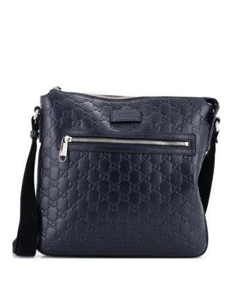 Medium Signature Zip Messenger Bag Guccissima Leather