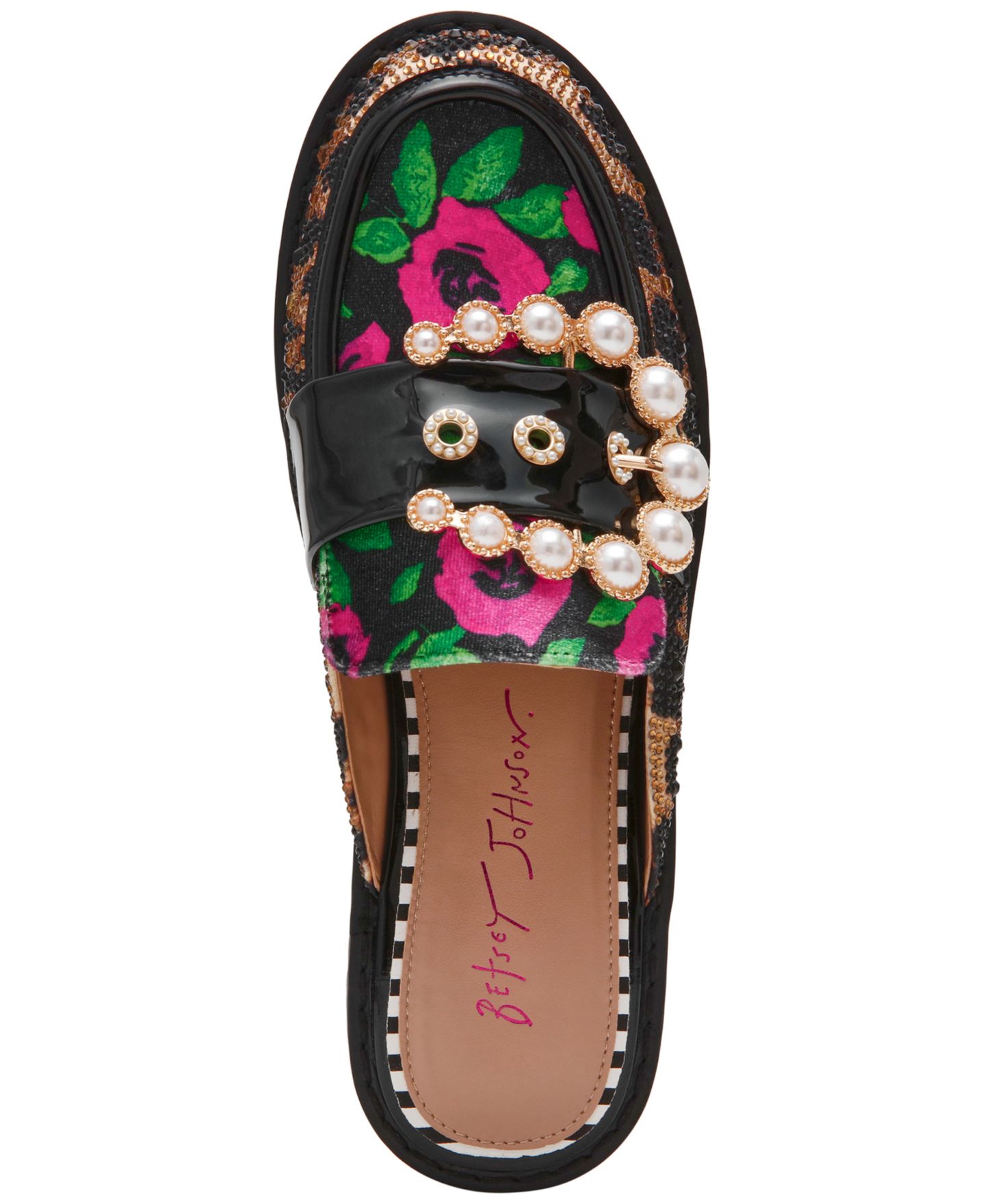 Женские сабо Betsey Johnson Barton Slip-On Mules, цвет: Розовый / Зелёный разноцветный — фото 3