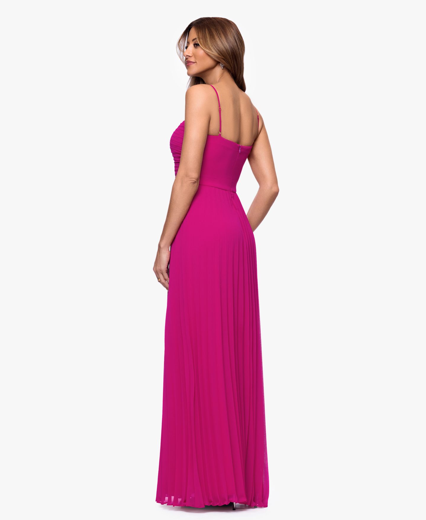 Женские платья XSCAPE Sleeveless Square Neck Gown, цвет: New Fushia — фото 4