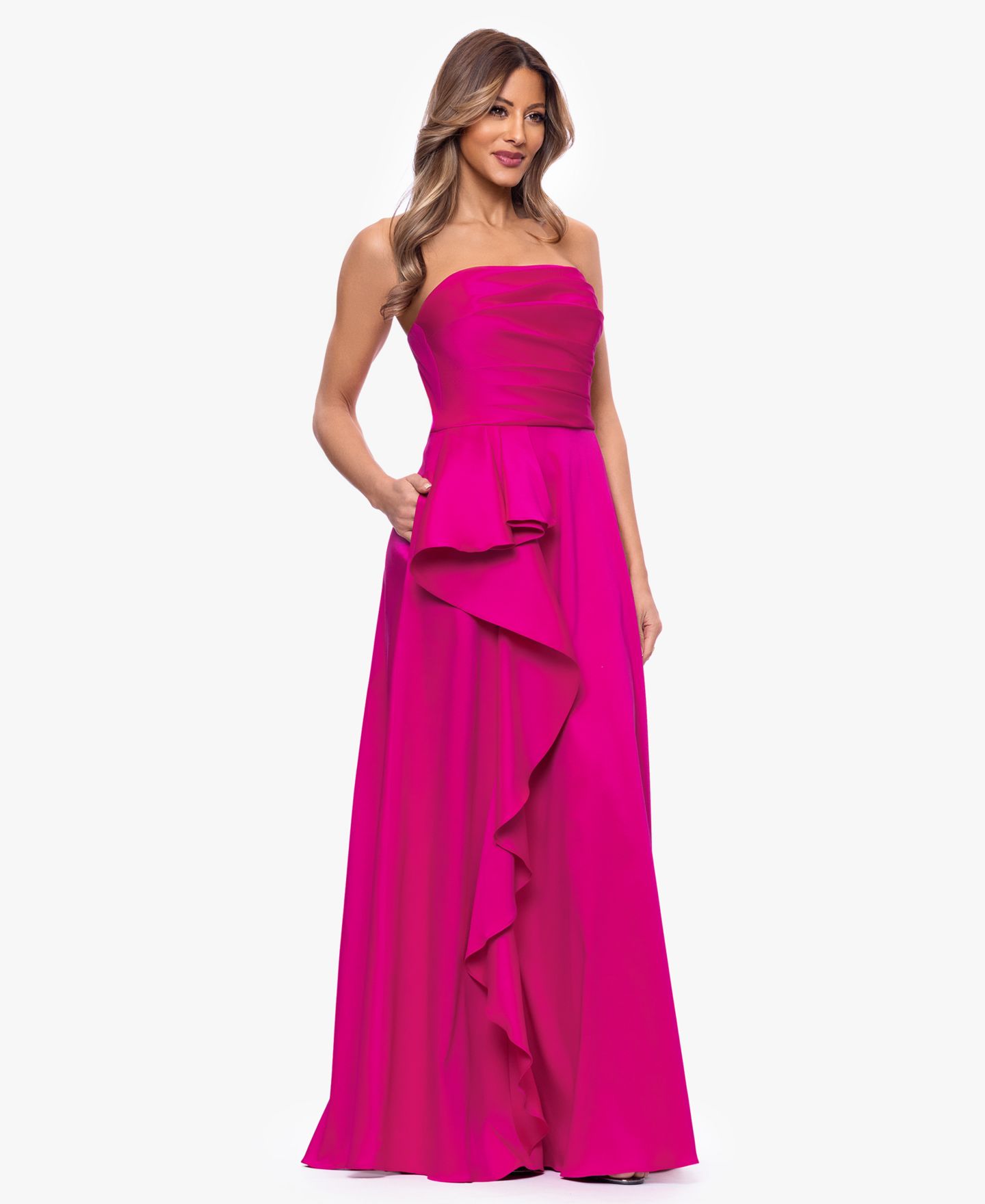 Женские платья XSCAPE Sleeveless Strapless Gown, цвет: Фуксия — фото 2