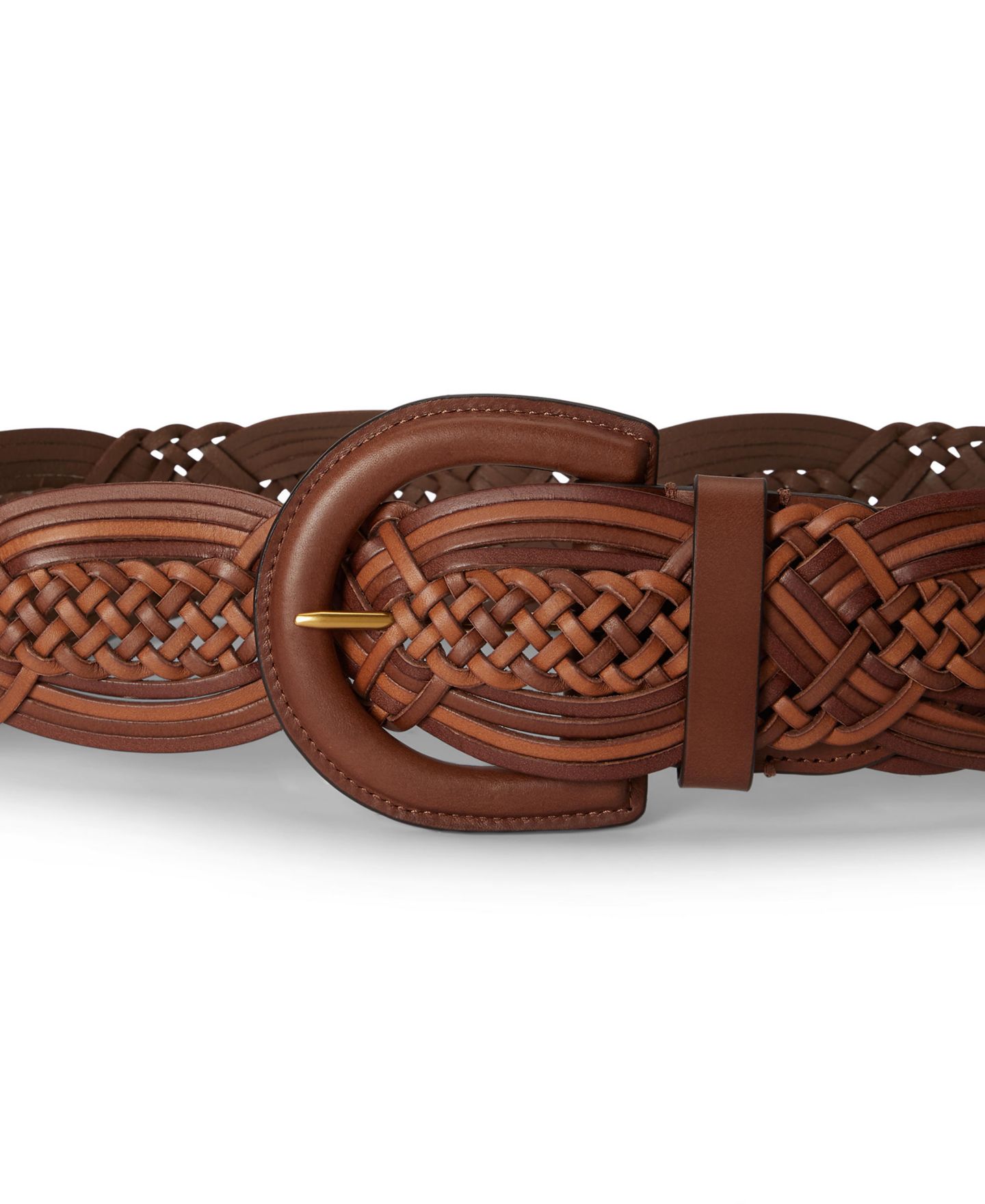 Женский ремень Lauren Ralph Lauren Braided Leather, цвет: Рыжевато-коричневый — фото 3