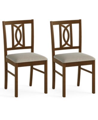 Dining Chairs Set of 2 w/Hollowed Backrest and Padded Seat for Living Room Kitchen