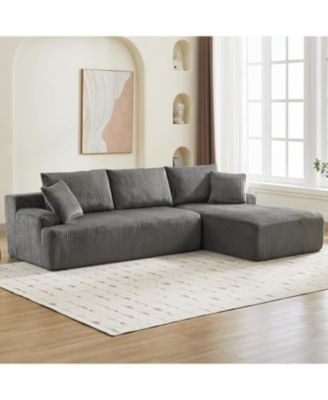 106-Inch Modular Sectional Couch with L-Shape- Modern Corduroy Loveseat