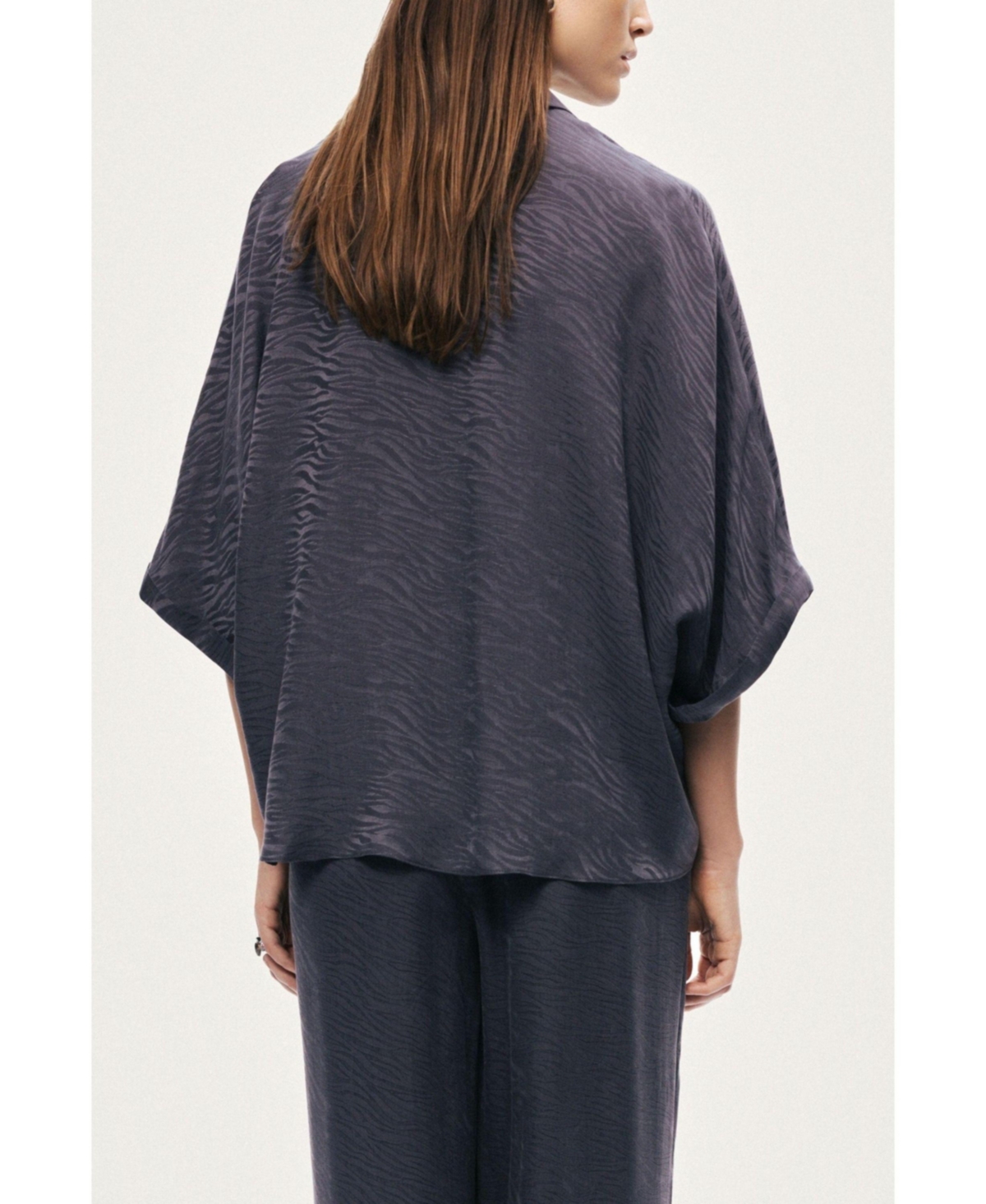 Nocturne Women's Relaxed Short-Sleeve Textured Shirt