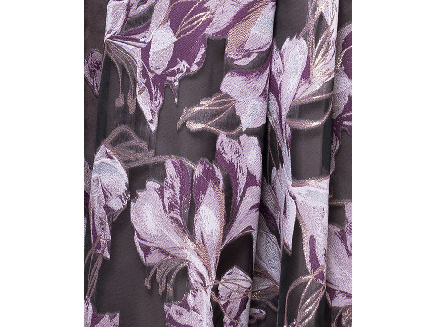 Женское платье XSCAPE One-Shoulder Printed Ball Gown, цвет: Чёрный сиреневый — фото 5