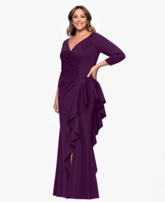 Plus Size V-Neck Long Sheath Dress