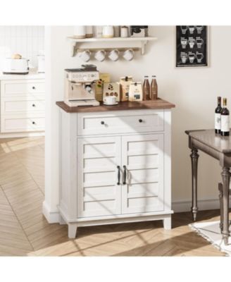 Farmhouse 3-Tier Storage Cabinet with 7-Level Adjustable Shelves