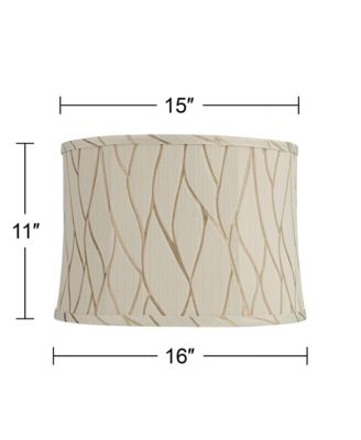 Kinmen Slant Print Lamp Shade Cream Drum Softback Washer Harp Finial