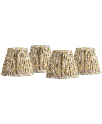 Print Lamp Shade Replacement Set of 4 Pleated Clip On Candelabra
