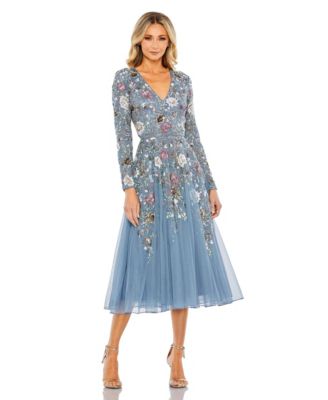 navy blue dress for baby girl Long Sleeve Short Cocktail Dress – The Dress Outlet
