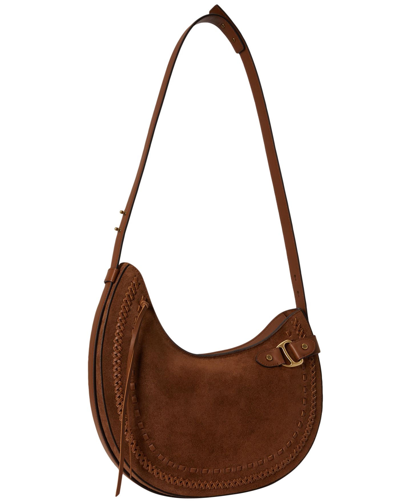 Женская сумка Lauren Ralph Lauren Tasha Large Whipstitched Suede Shoulder, цвет: Рыжевато-коричневый — фото 6