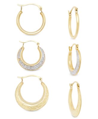 10k gold small hoop earrings