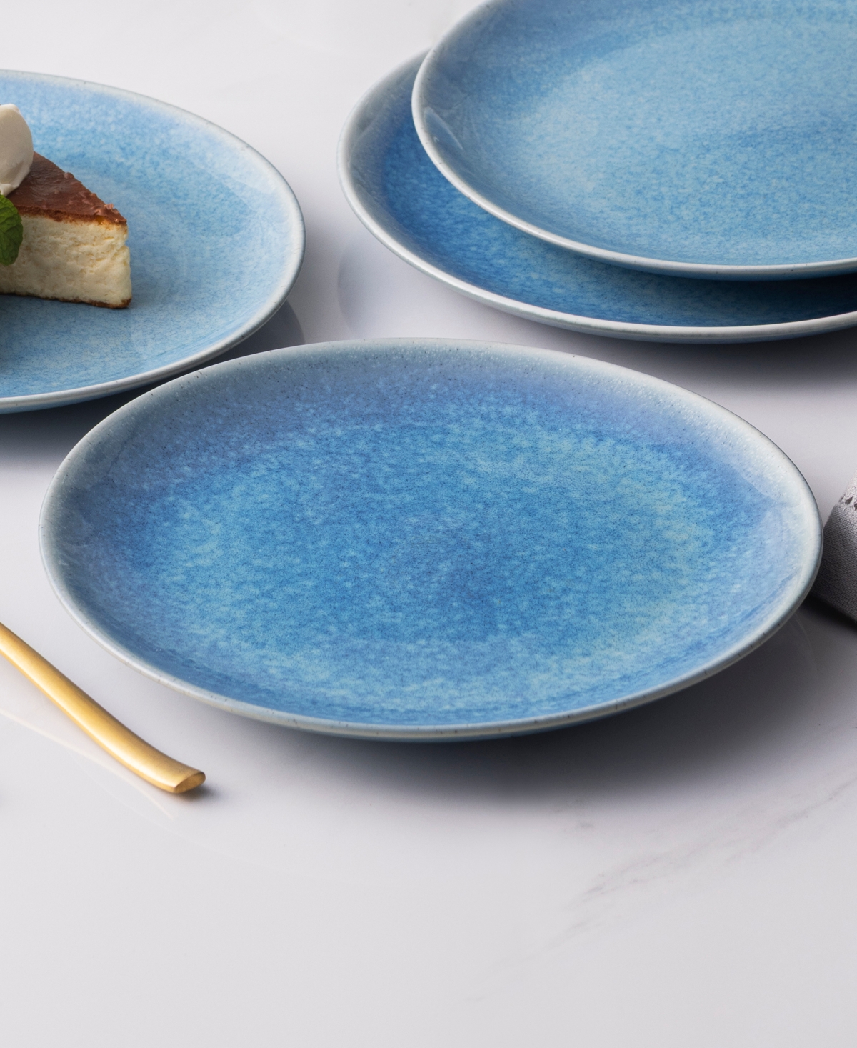 Noritake Colorwave Kiln Azure Coupe Salad Plates, Set of 4