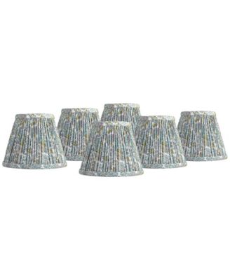 Nelle 3 1/2" Top x 6" Bottom x 5" High x 5" Slant Print Lamp Shade Replacement Set of 8  Pleated Clip On Candelabra