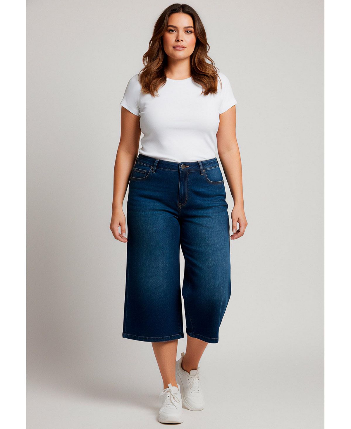 AVENUE Women's Butter Denim Wide-Leg Crop view 2 — MAYCSS fashion products