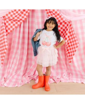 Little and Big Girls Cherry Tulle Bow Headband