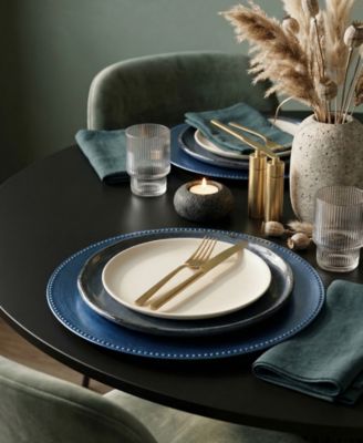 Royal Blue Beaded 13" Charger Plate