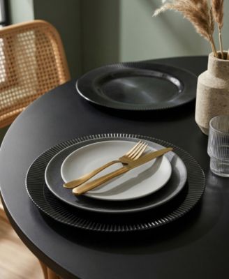Sunray Black Glass 13" Charger Plate, Set of 4