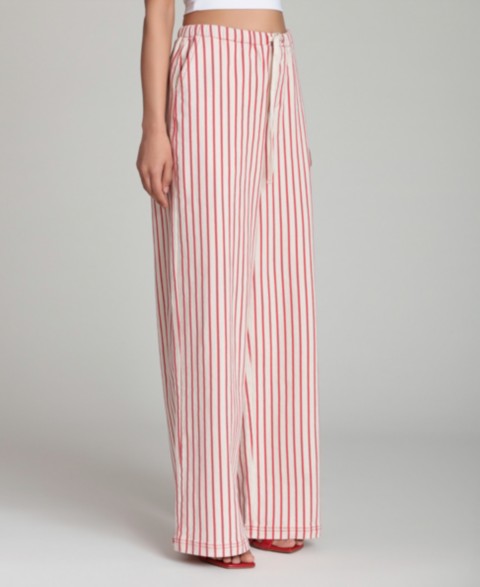 Женские Avec Les Filles Women's Mid-Rise Striped Drawstring Pants